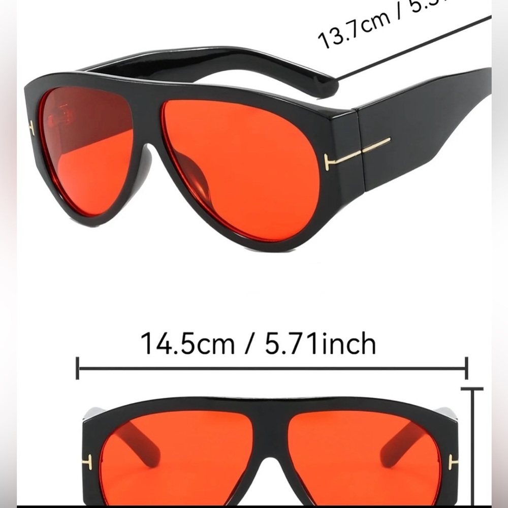 Stylish Black and Red Sunglasses - Picture 2 of 3